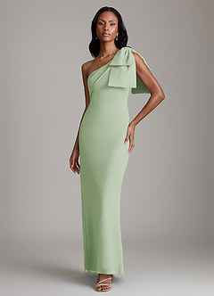 Azazie Yuanna Bridesmaid Dresses Dusty Sage Mermaid One Shoulder Chiffon Dress image1