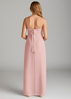 Azazie Mai Junior Etui Plissee Chiffon Kleid Puderrosa image2