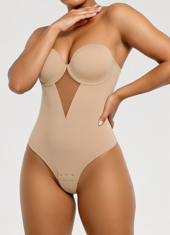 front Strapless, voorgevormde, naadloze string bodysuit