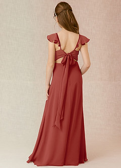 Azazie Everett Junior Terracotta A-Line Chiffon Dress image1