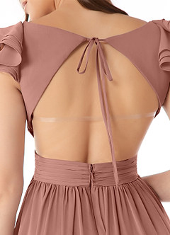 Azazie Kasia Final Sale Dusk A-Line Ruched Chiffon Dress image7