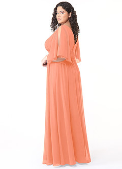 Azazie Temeka Bridesmaid Dresses Sunset A-Line Ruched Chiffon Dress image10