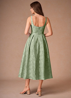 Briac Light Green A-line Midi Dress image2
