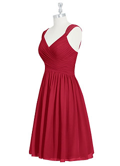 Azazie Angie Bridesmaid Dresses Scarlet A-Line Corset Chiffon Dress image9