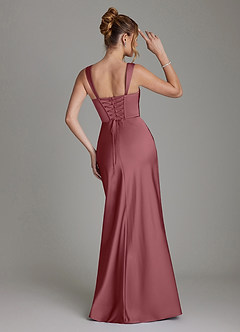 Azazie Agustina Brautjungfernkleider Meerjungfrau-Linie Korsett Stretch-Satin Kleid Wüstenrose image2