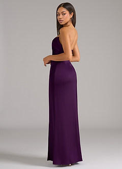 Azazie Marla Bridesmaid Dresses Grape Sheath Strapless Stretch Satin Convertible Dress image5