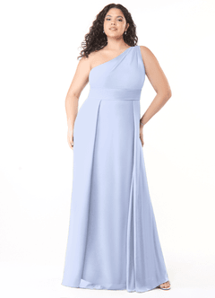 Azazie Dallas Bridesmaid Dresses Ice A-Line One Shoulder Chiffon Dress image6