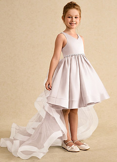 Azazie Julietta Flower Girl Dresses Rose Petal Ball-Gown Convertible Tulle Dress image3