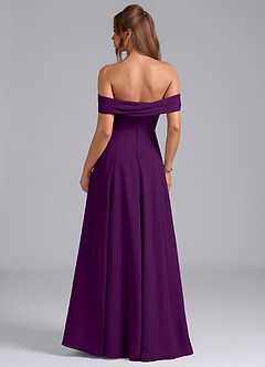 Azazie Almina Jurken voor bruidsmeisjes Converteerbaar Jurk van Chiffon met A-Lijn Off the Shoulder Druif image2