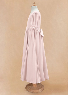 Azazie Joss Flower Girl Dresses Blushing Pink A-Line with Sleeves Chiffon Dress image8