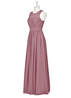 Azazie Nina Bridesmaid Dresses Vintage Mauve A-Line Pleated Chiffon Dress image8