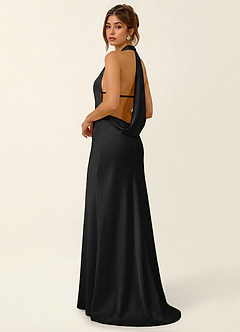 Homeper Black Open Back Stain Vacation Dress image2