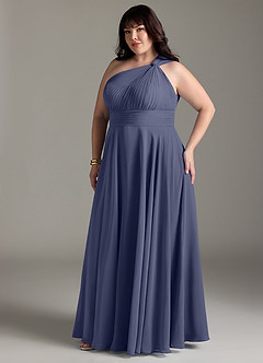 Azazie Charlize Bridesmaid Dresses Stormy A-Line One Shoulder Chiffon Dress image11
