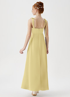 Azazie Rosey Junior Robe Trapèze en Satin extensible Encolure en Forme de Cœur Sorbet Citron image6