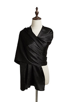front Shiny Textured Shawl