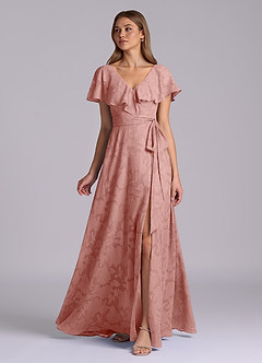 Azazie Lainey Bridesmaid Dresses Rosette A-Line with Pockets Floral Burnout Dress image5