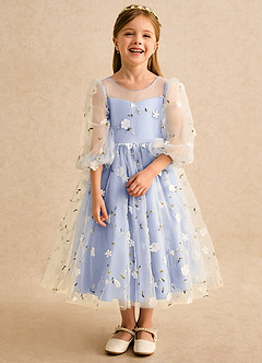 Azazie Elowen Flower Girl Dresses Ice A-Line Sweetheart Neckline Lace Dress image5