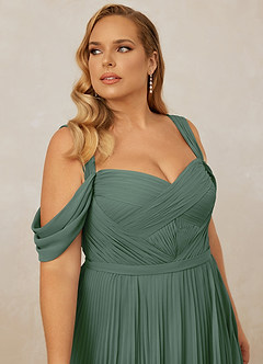 Christian Siriano Bridal for Azazie 1013 Bridesmaid Dresses Eucalyptus A-Line Off the Shoulder Chiffon Dress image14