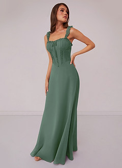 Barbie ♥ Azazie Bridesmaid Dresses Eucalyptus A-Line Sweetheart Neckline Chiffon Dress image1