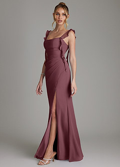 Azazie Jessamine Bridesmaid Dresses Sangria Mermaid Corset Chiffon Dress image5