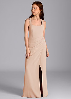 Azazie Mero Junior English Rose Mermaid Pleated Chiffon Dress image5