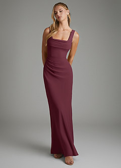 Azazie Asa Bridesmaid Dresses Cabernet Sheath Corset Chiffon Dress image6