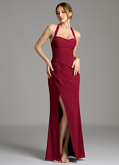 Azazie Serenity Bridesmaid Dresses Burgundy Mermaid Sweetheart Neckline Chiffon Dress image5