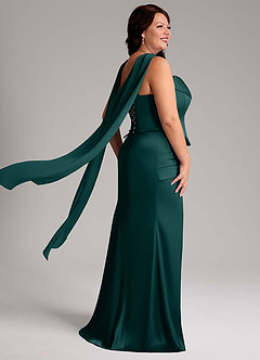 Azazie Sorrel Bridesmaid Dresses Pine Mermaid Strapless Stretch Satin Convertible Dress image11