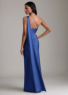 Azazie Galinda Suknie dla druhen Syrena Jedno ramię Satyna elastyczna Do ziemi Sukienka image6