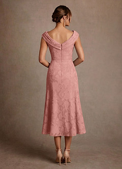 Azazie Keith Mother of the Bride Dresses Rosette Sheath Pleated Floral Burnout Dress image2