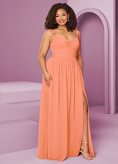 Barbie ♥ Azazie Jurken voor bruidsmeisjes Jurk van Chiffon met A-Lijn Geplooid Zonsondergang image12