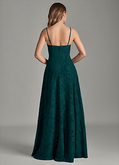 Azazie Amani Bridesmaid Dresses Pine A-Line Pleated Floral Burnout Dress image6
