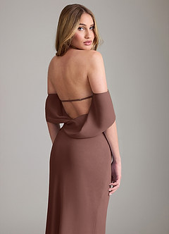 Azazie Lusinda Suknie dla druhen Syrena Zza ramienia Szyfon Do ziemi Sukienka image3