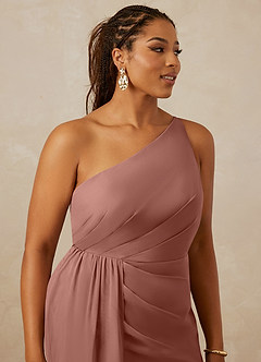 Christian Siriano Bridal for Azazie 1003 Bridesmaid Dresses Cedar Rose Sheath One Shoulder Chiffon Dress image14