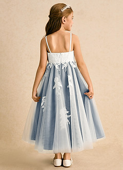 Azazie Coraline Jurken voor bloemenmeisjes A-Lijn Jurk van Kant Ivoor Schemering image2