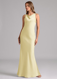 Azazie Allettie Brudtärnklänningar Klä av Sjöjungfru i Stretch Satin Citronsorbet image5