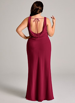 Azazie Rylina Bridesmaid Dresses Burgundy Mermaid Pleated Chiffon Dress image11