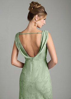 Azazie Kieryn Robes de demoiselle d'honneur Robe Sirène en Blumen-Burnout Plissée Vert Sauge image8