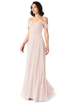 Azazie Tancie Bridesmaid Dresses Rose Petal A-Line Off the Shoulder Chiffon Convertible Dress image3