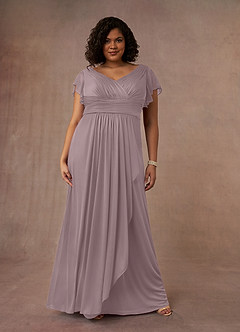 Azazie Reneya Mother of the Bride Dresses Dusk A-Line Pleated Mesh Dress image7