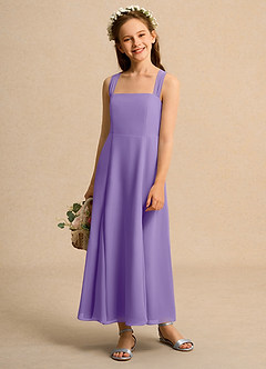 Azazie Tater Junior Formal Flower Girl Klänningar Klä A-Line i Chiffong Plisserad image1