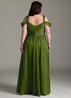 Azazie Lianne Bridesmaid Dresses Juniper A-Line Off the Shoulder Stretch Satin Dress image10