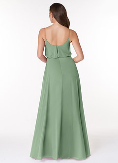 Azazie Lupe Bridesmaid Dresses Matcha A-Line Scoop Blouson Chiffon Dress image2