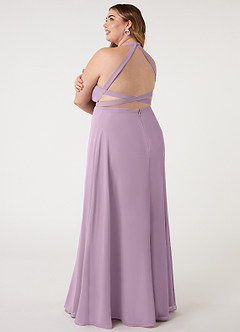 Azazie Clarice Bridesmaid Dresses Wisteria A-Line Halter Chiffon Dress image12