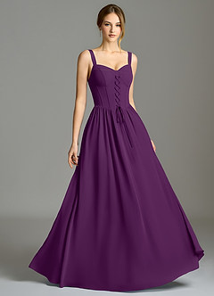 Azazie Porscha Suknie dla druhen Linia A Dekolt w kształcie serca Szyfon Do ziemi Sukienka image5