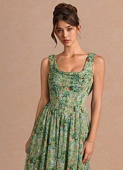 Jessamy Floral Verde Rochie midi image5