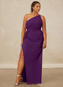 Christian Siriano Bridal for Azazie 1003 Brautjungfernkleider Etui One-Shoulder Chiffon Kleid Traube image11