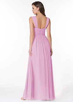 Azazie Zapheira Bridesmaid Dresses Candy Pink A-Line Ruched Chiffon Dress image2