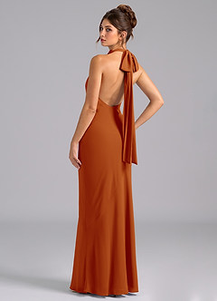 Azazie Velli Bridesmaid Dresses Paprika Mermaid Bow Chiffon Dress image7