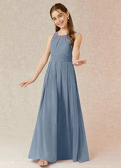 Azazie Bibiane Junior Twilight A-Line Pleated Chiffon Dress image4
